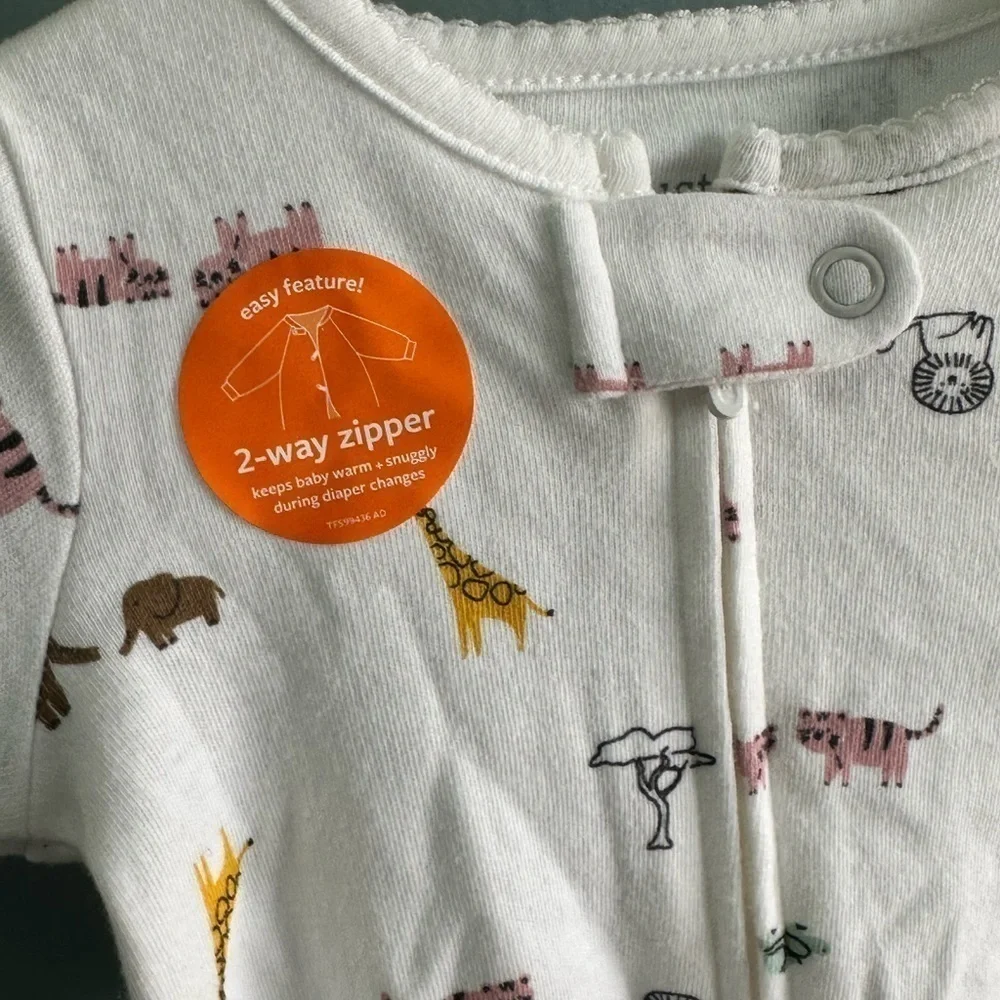 Newborn Just One you made by Carter’s 2-Way Zip Cotton Sleep & Play Pajamas
